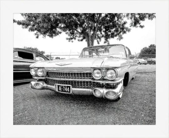 Old Sad Songs Photography - 1959 Cadillac in Contemporary White Frame