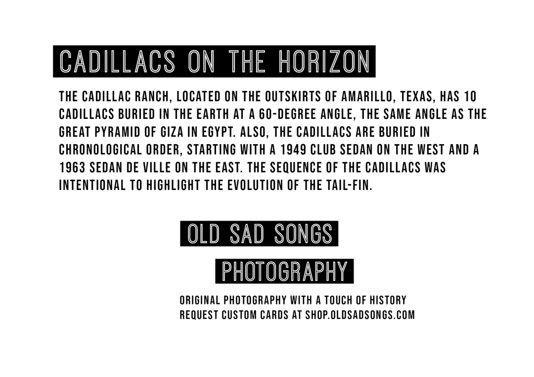 Cadillacs On The Horizon Folded Cards - Back