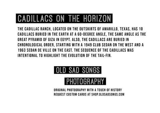 Cadillacs On The Horizon Folded Cards - Back