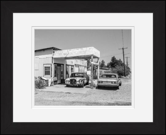 Old Sad Songs Photography - Quick Stop Has Standard Oil Products, Again in Classic Black Frame