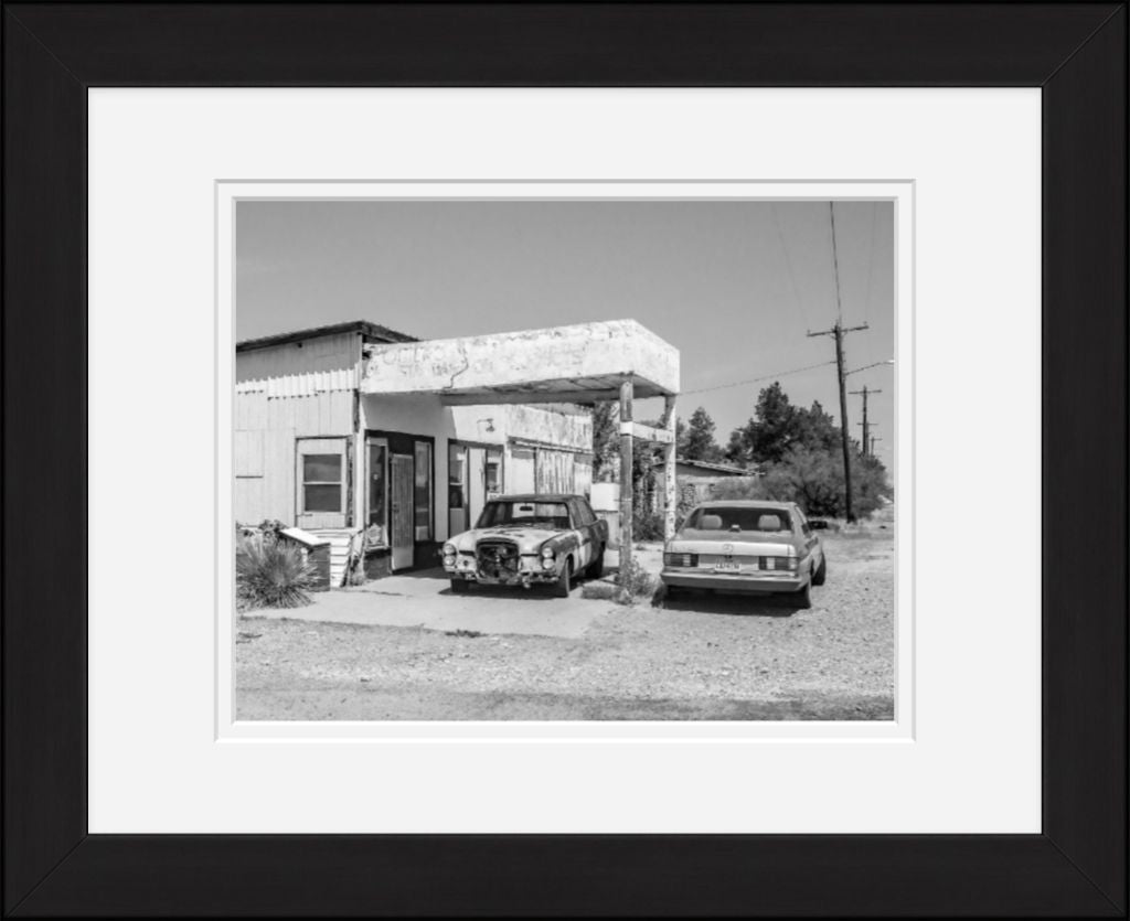 Old Sad Songs Photography - Quick Stop Has Standard Oil Products, Again in Classic Black Frame