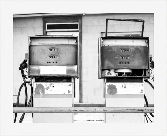 Old Sad Songs Photography - Gilbarco Trimline Gas Pumps in Contemporary White Frame