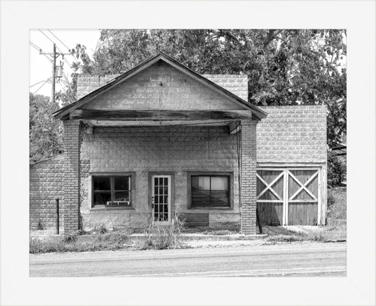 Old Sad Songs Photography - Former Gas Station In Burton in Contemporary White Frame