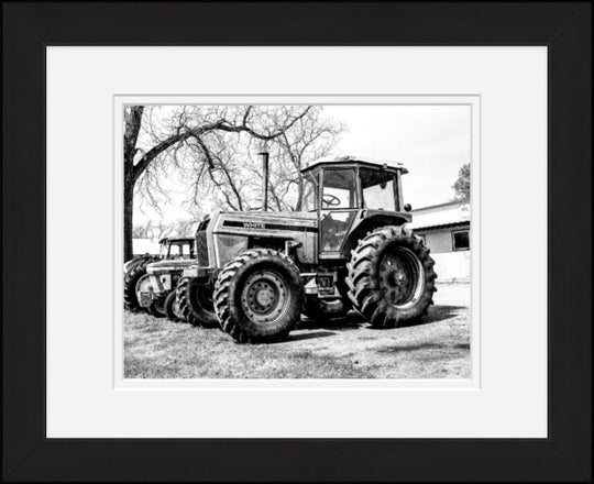 Old Sad Songs Photography - White 120 Tractor in Classic Black Frame