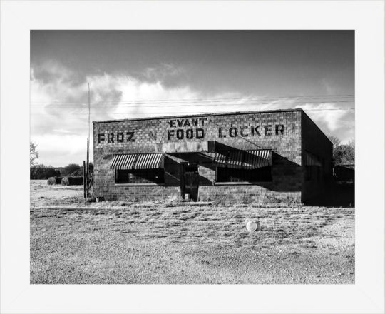 Old Sad Songs Photography - Evant Frozen Food Locker in Contemporary White Frame