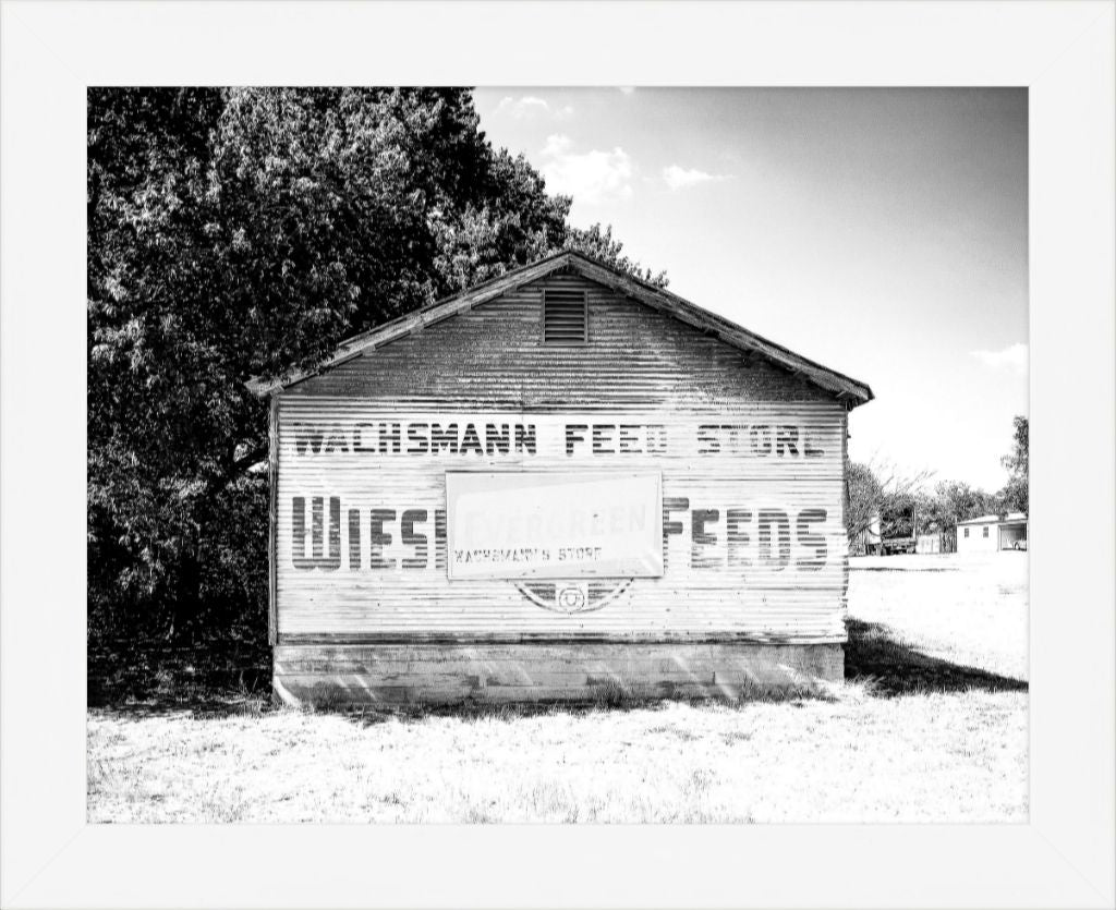 Old Sad Songs Photography - Wachsmann Feed Store in Contemporary White Frame