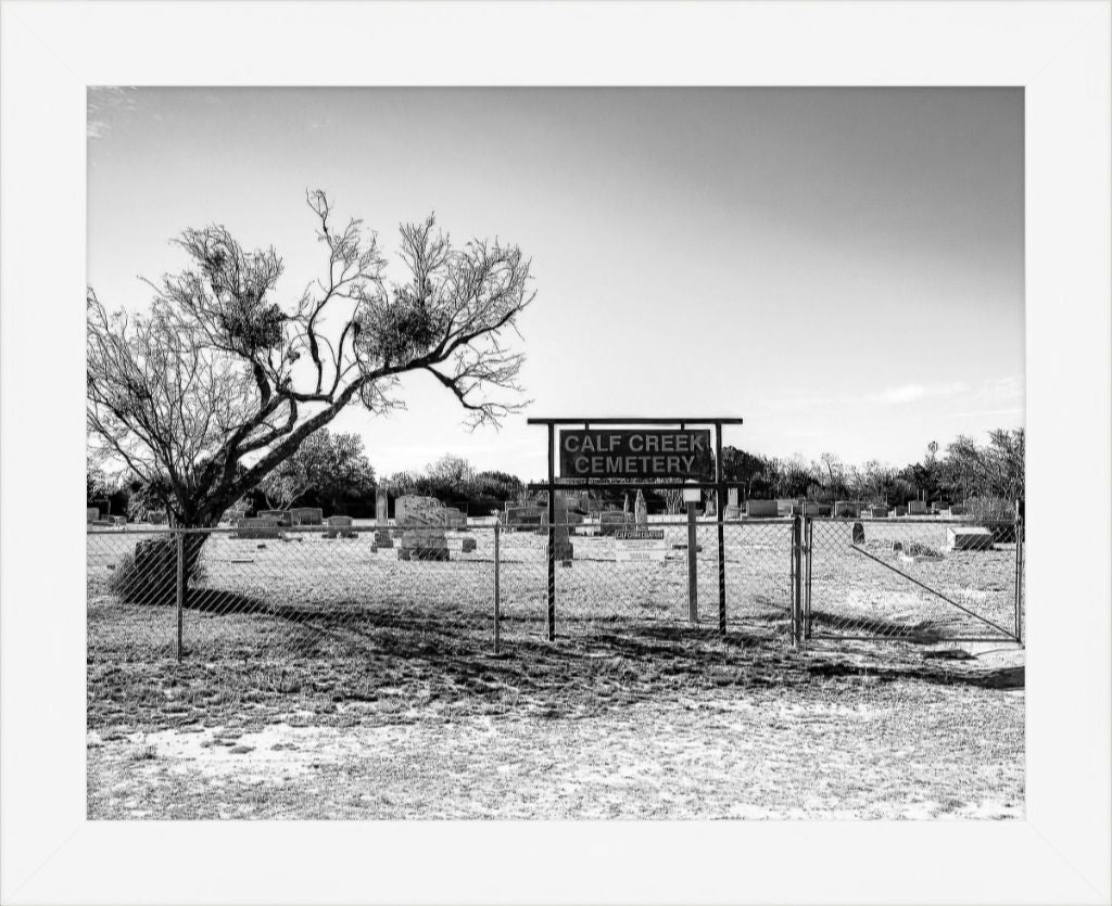 Old Sad Songs Photography - Calf Creek Cemetery in Contemporary White Frame