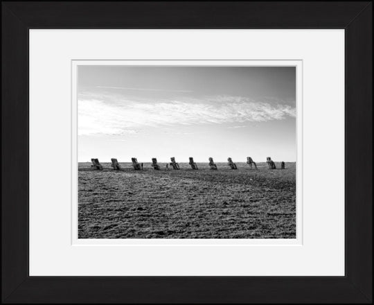 Old Sad Songs Photography - Cadillacs On The Horizon in Classic Black Frame
