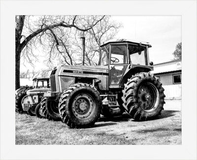 Old Sad Songs Photography - White 120 Tractor in Contemporary White Frame