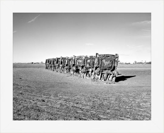 Old Sad Songs Photography - Cadillac Ranch in Contemporary White Frame