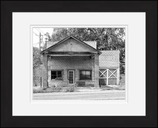 Old Sad Songs Photography - Former Gas Station In Burton in Classic Black Frame